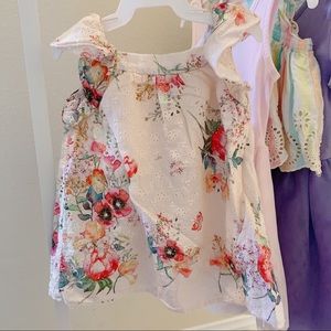 Zara baby floral printed embroidered dress
